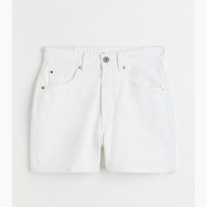 NWT  H&M High Waist Denim Shorts, white, size US6